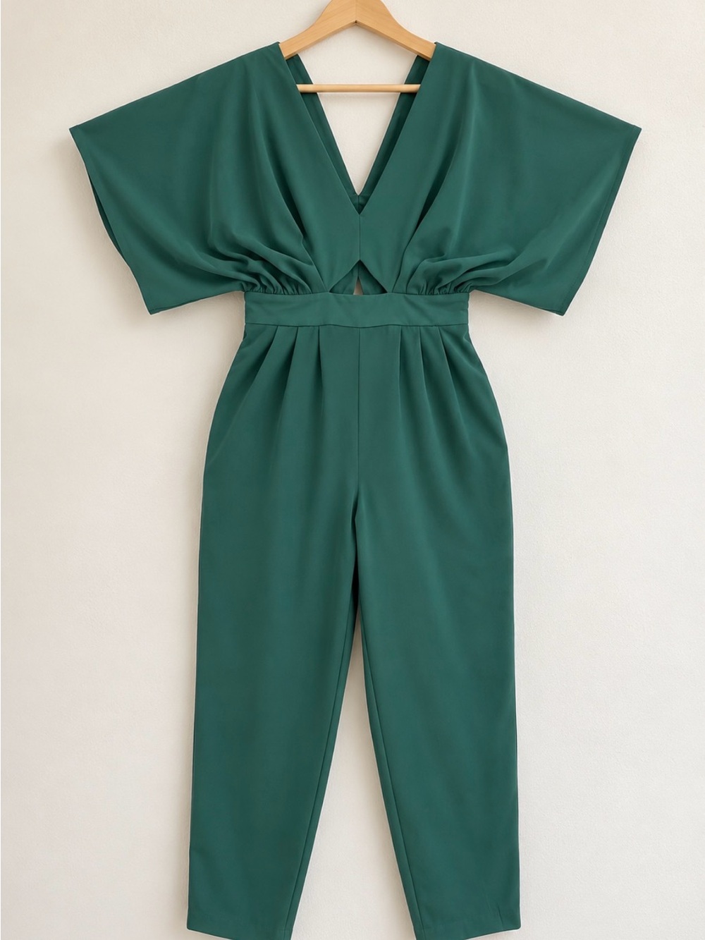 ASOS Teal Green V-Neck Wide Sleeve Jumpsuit